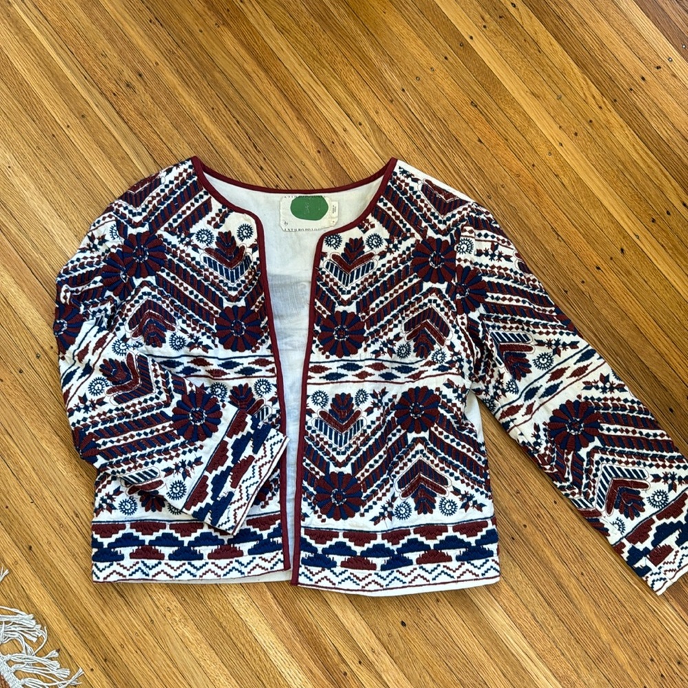 Anthropologie Embroidered Jacket